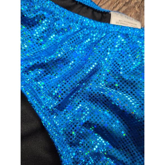 VENUS Shine Marilyn Push-Up Halter Top Bright Blue Glittery Bikini Set 32D - 6 - Picture 2 of 6